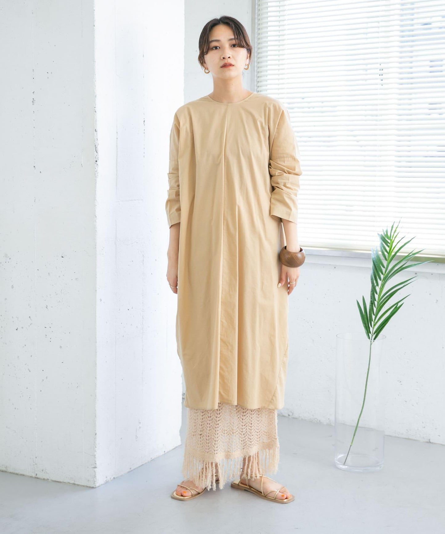 流蘇鏤空針織半身裙