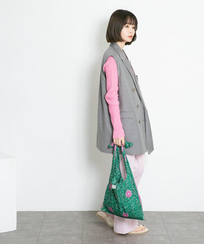 混色羅紋圓領針織衫