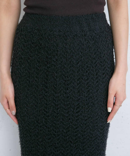 流蘇鏤空針織半身裙