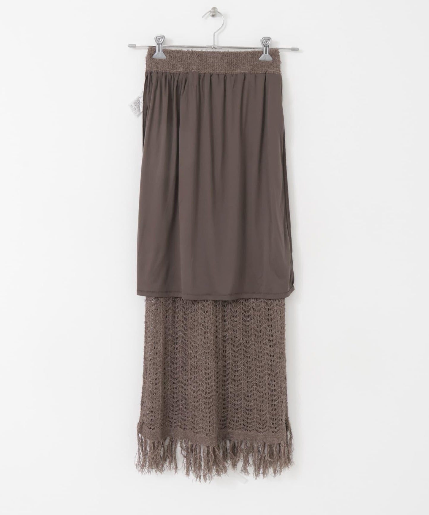 流蘇鏤空針織半身裙