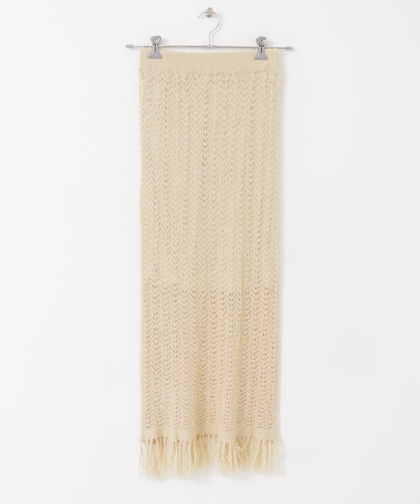 流蘇鏤空針織半身裙