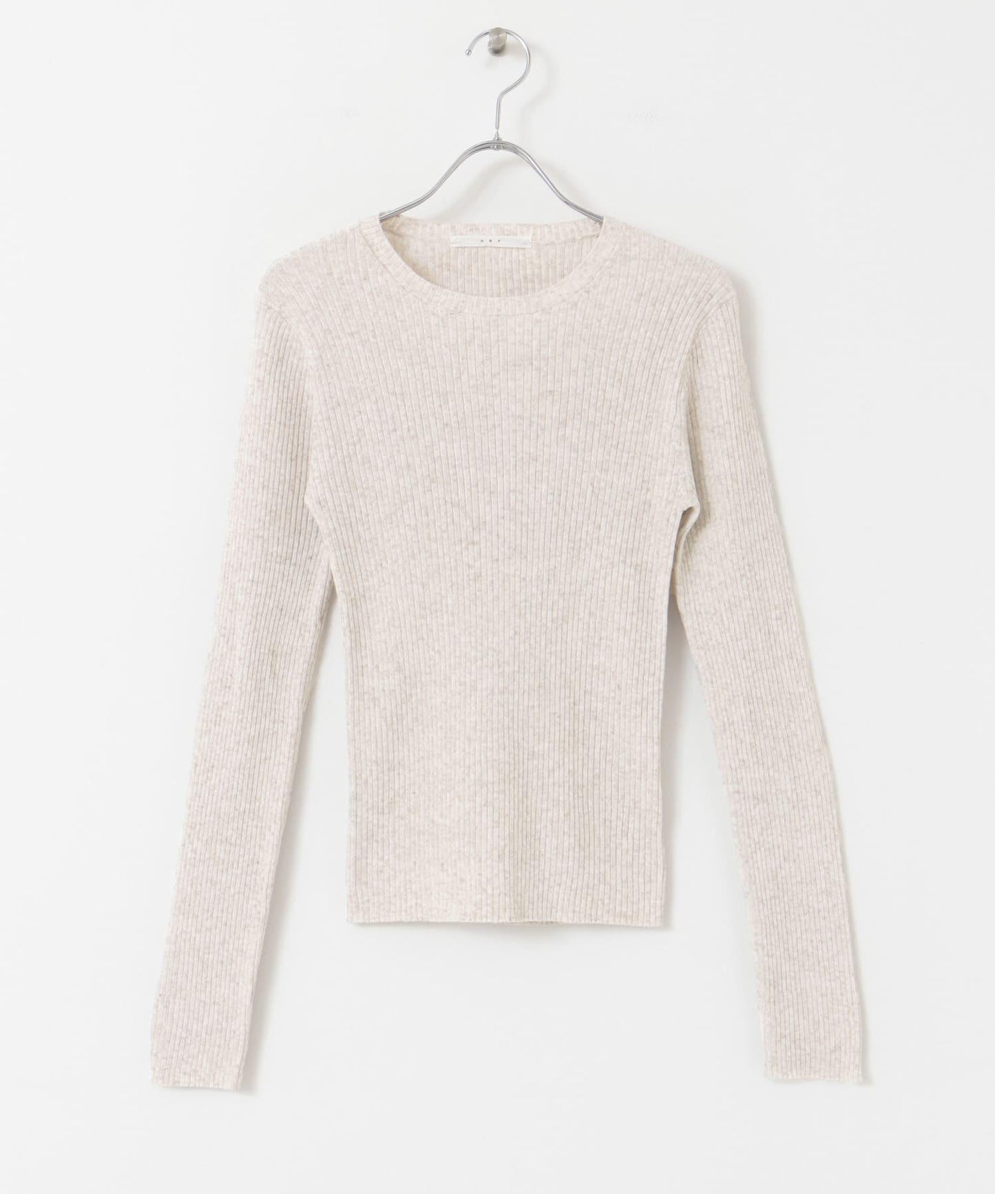 混色羅紋圓領針織衫