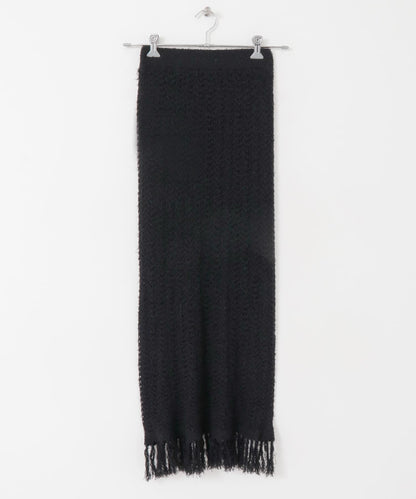 流蘇鏤空針織半身裙