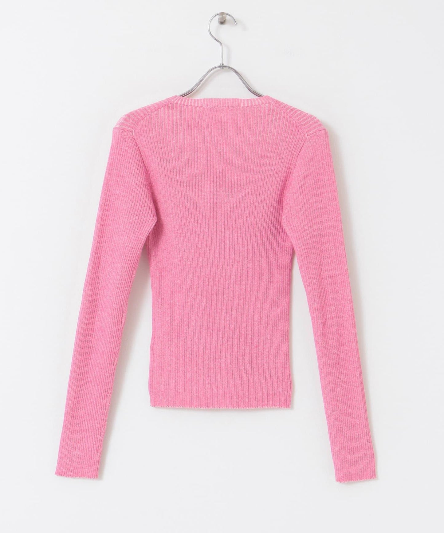 混色羅紋圓領針織衫