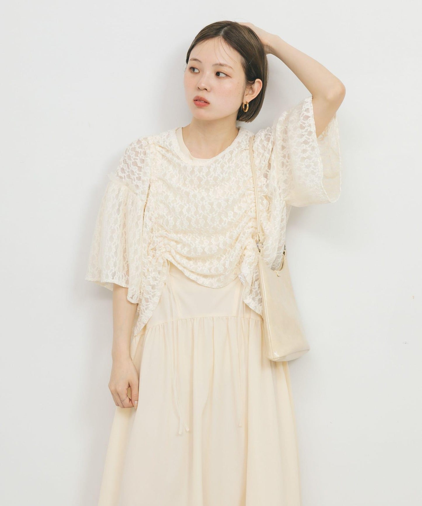 無袖抽繩連衣裙