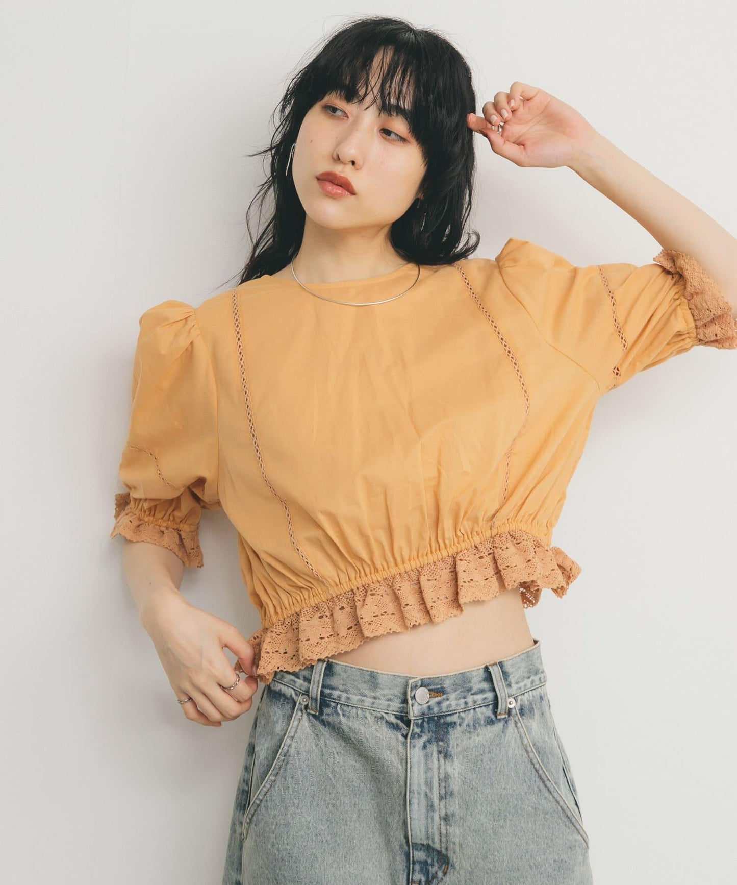 2WAY簡約蕾絲襯衫