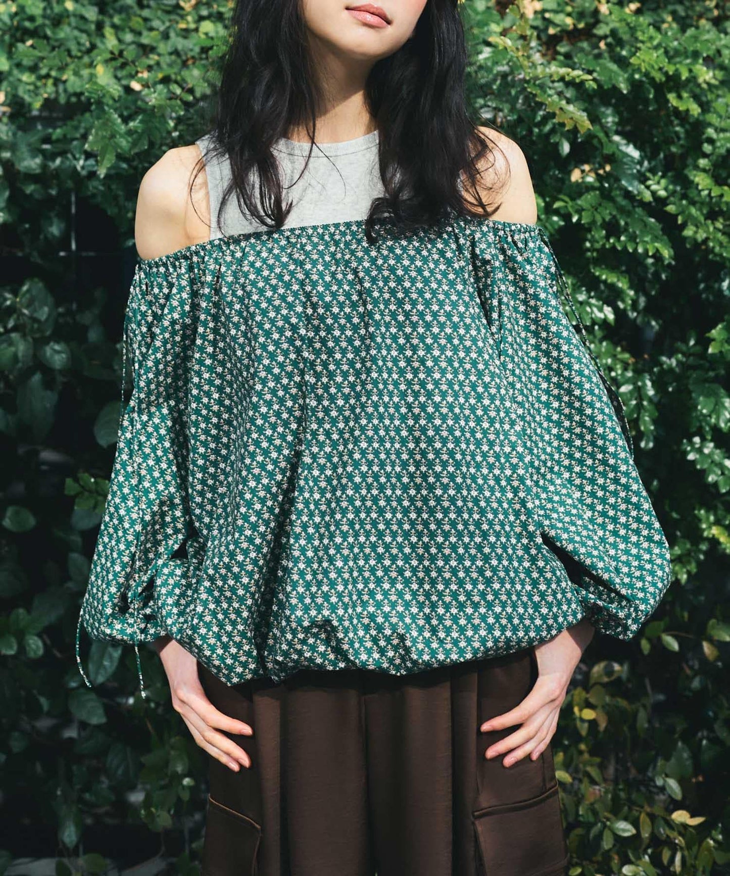 2WAY花卉印花襯衫