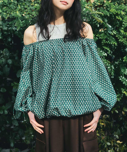 2WAY花卉印花襯衫