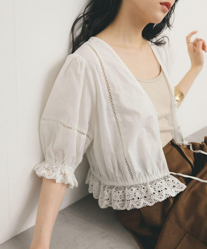 2WAY簡約蕾絲襯衫