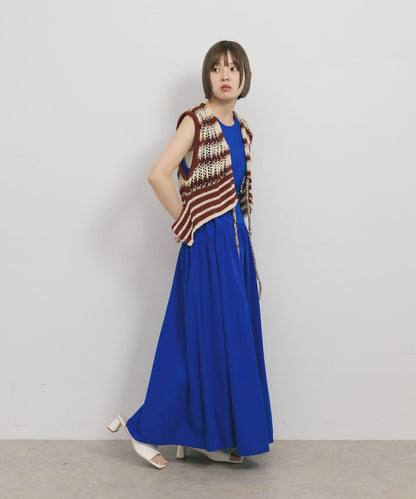 無袖抽繩連衣裙