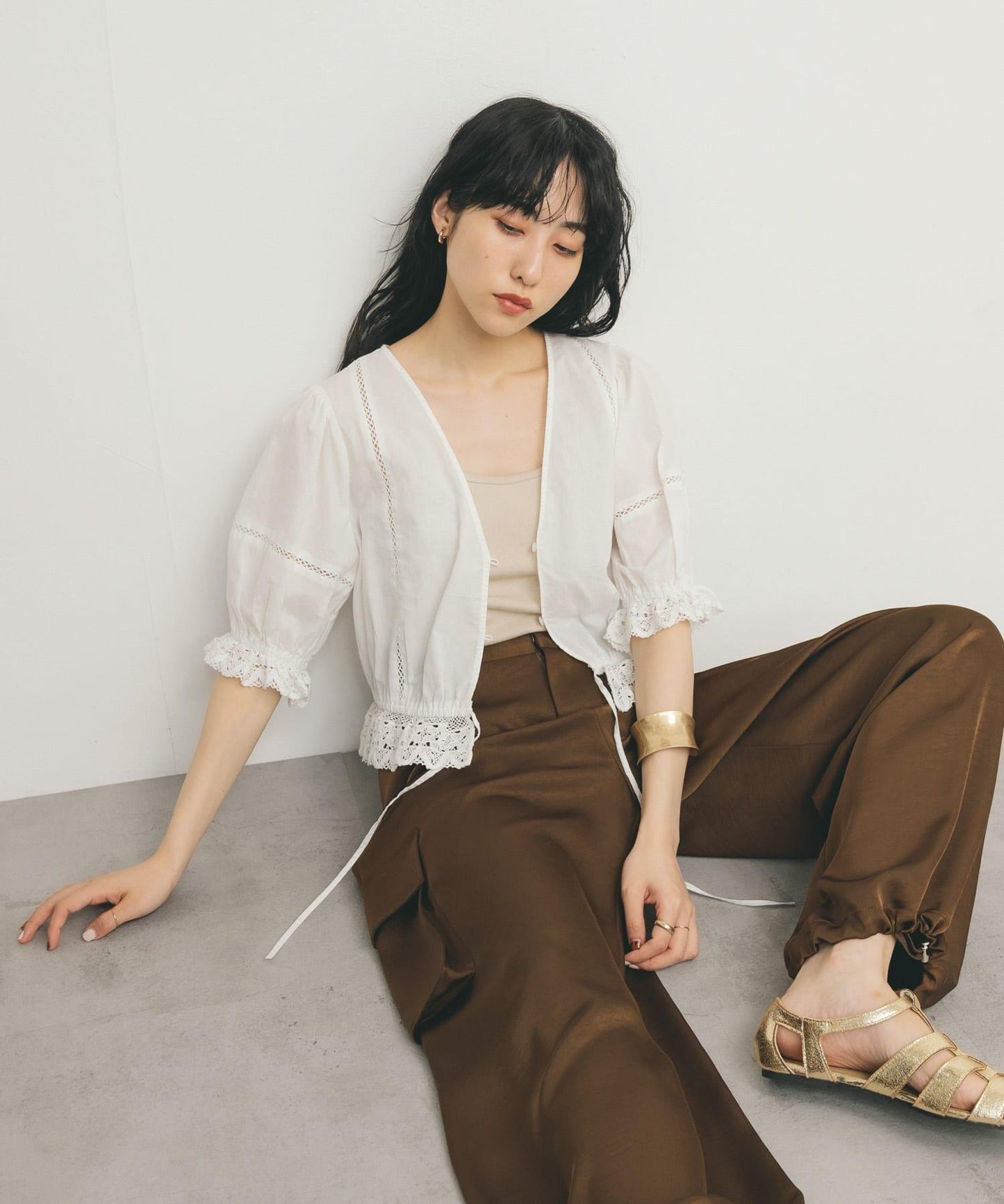 2WAY簡約蕾絲襯衫