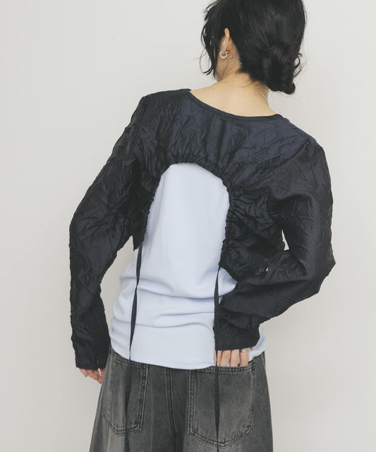 層疊褶皺長袖T恤