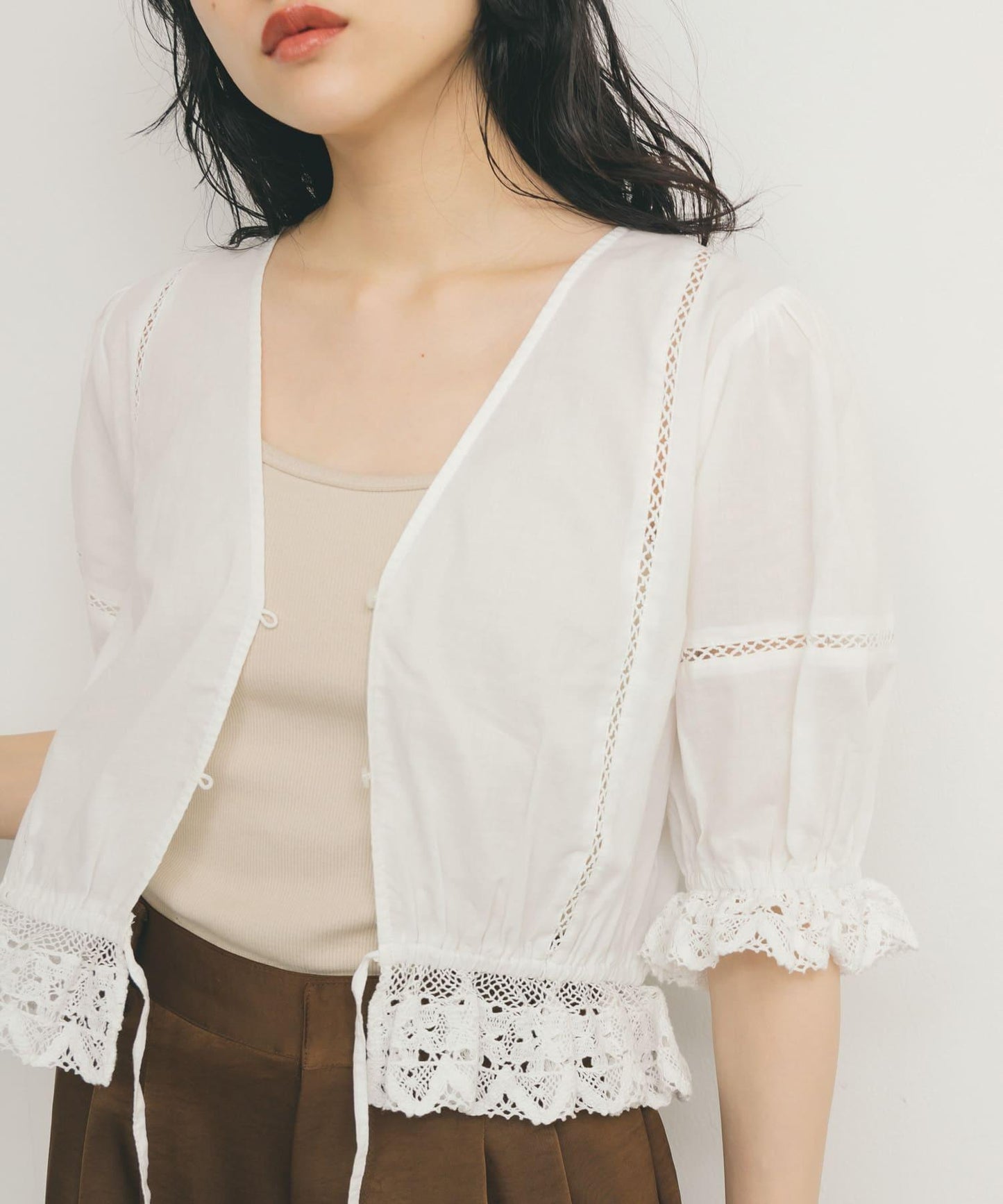 2WAY簡約蕾絲襯衫