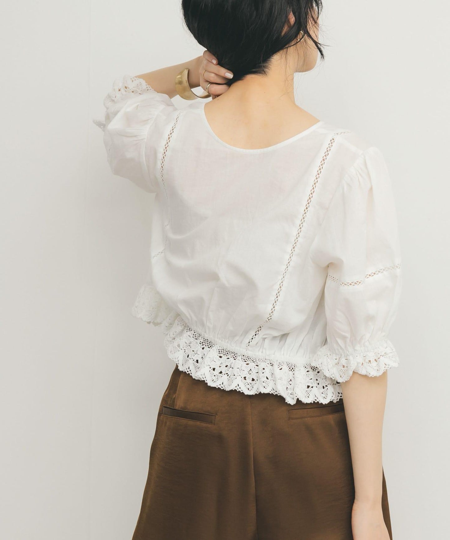 2WAY簡約蕾絲襯衫