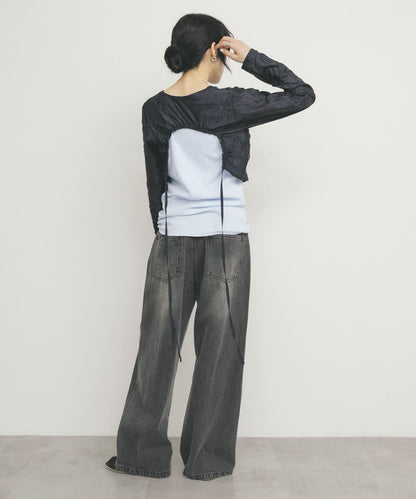 層疊褶皺長袖T恤