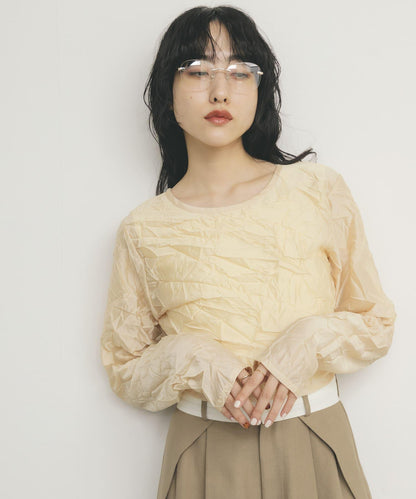 層疊褶皺長袖T恤