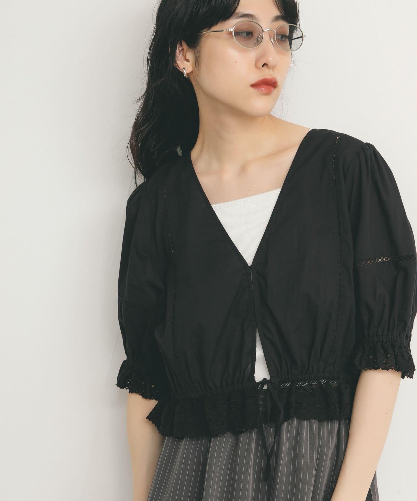 2WAY簡約蕾絲襯衫