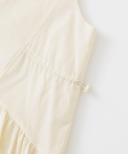 無袖抽繩連衣裙
