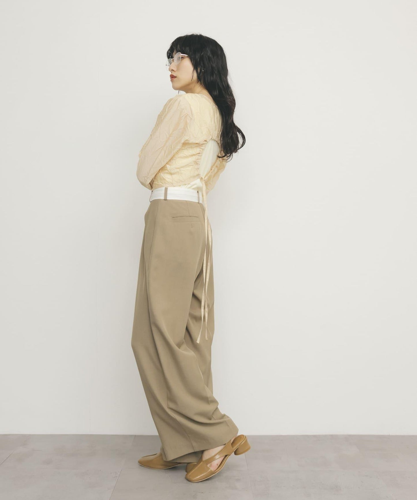 層疊褶皺長袖T恤