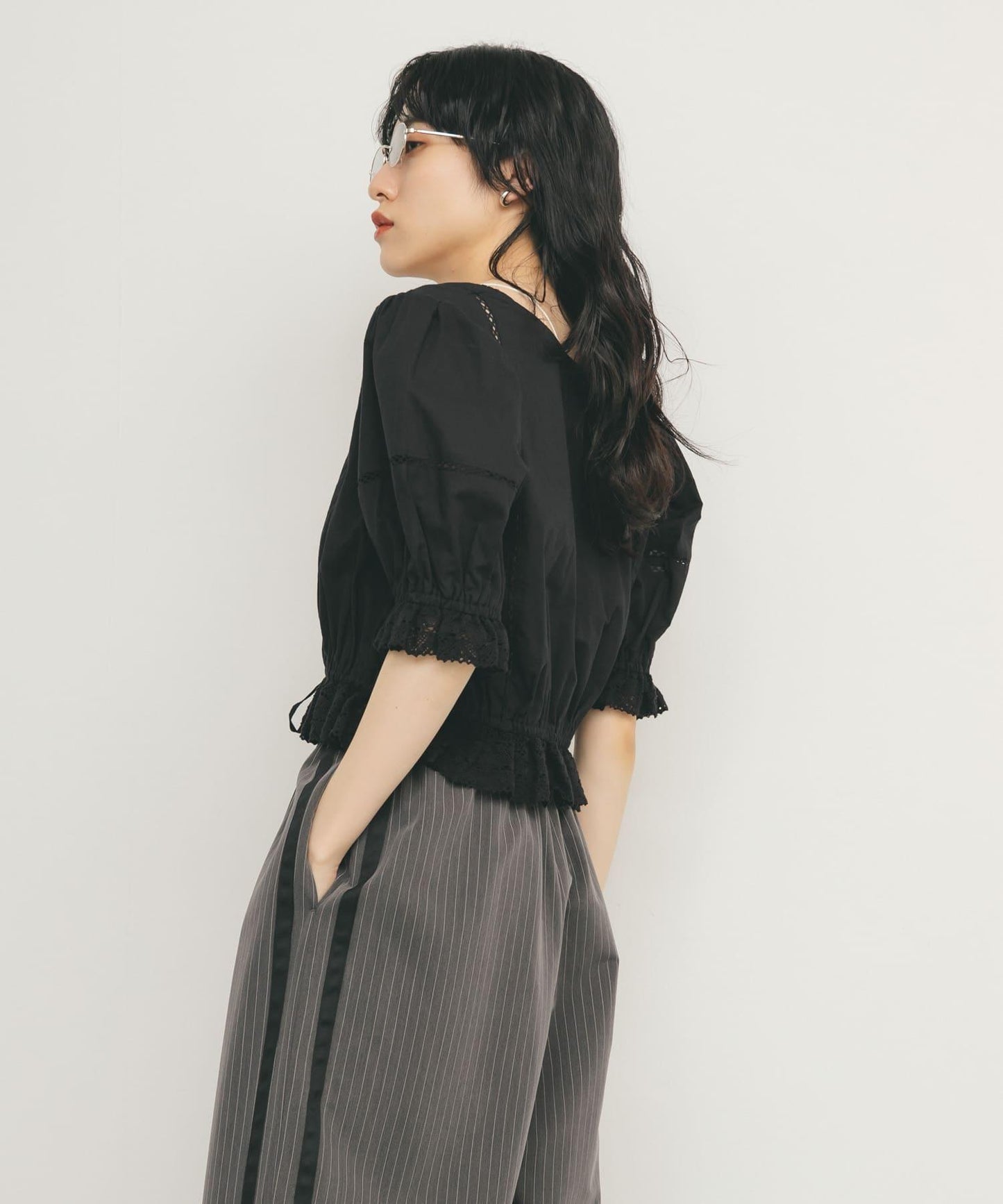 2WAY簡約蕾絲襯衫