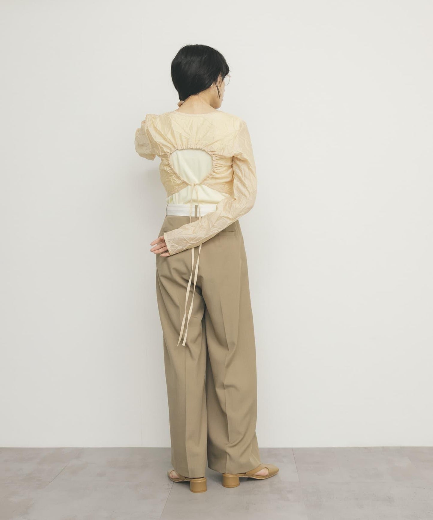 層疊褶皺長袖T恤