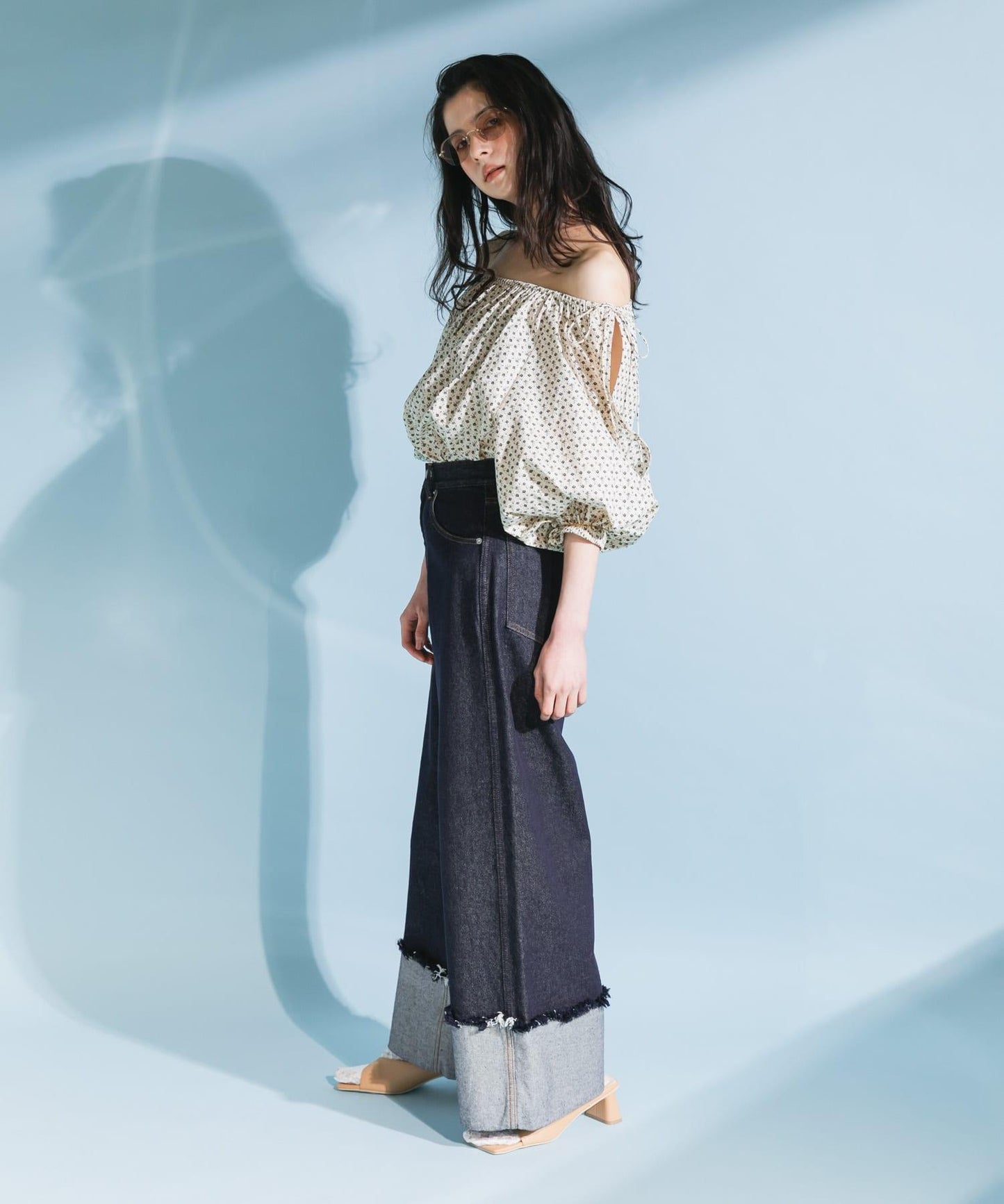 2WAY花卉印花襯衫