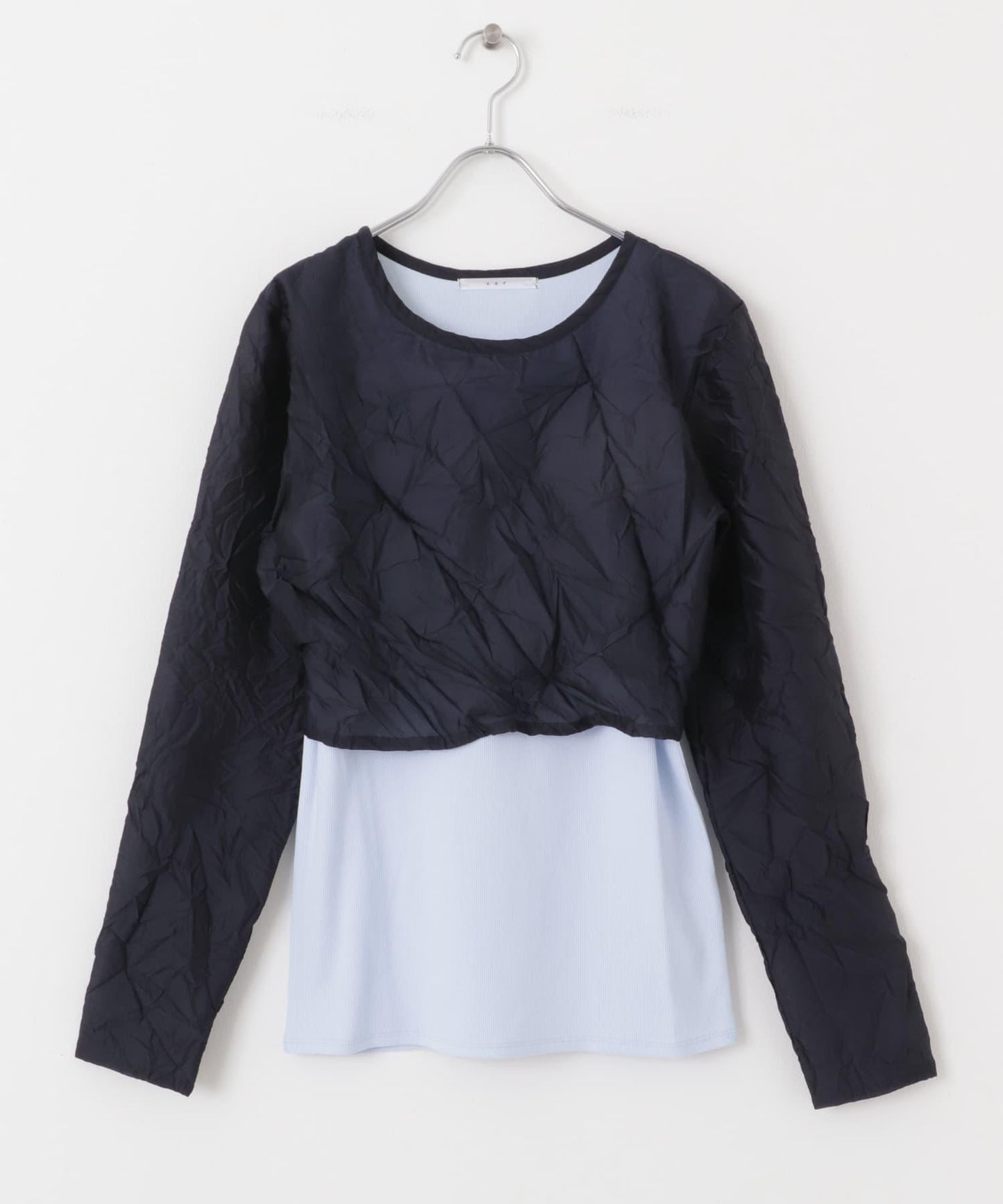 層疊褶皺長袖T恤