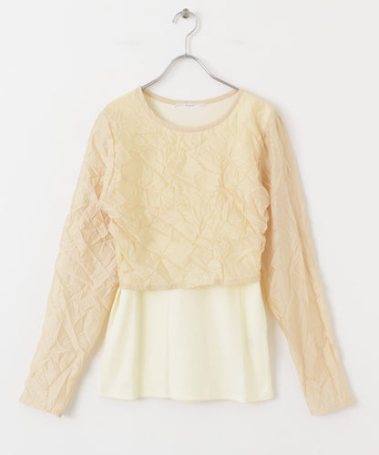 層疊褶皺長袖T恤