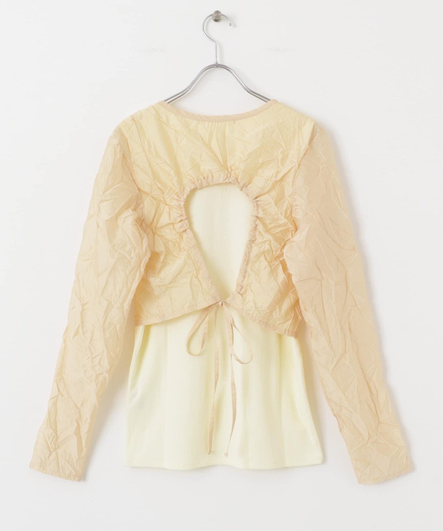 層疊褶皺長袖T恤