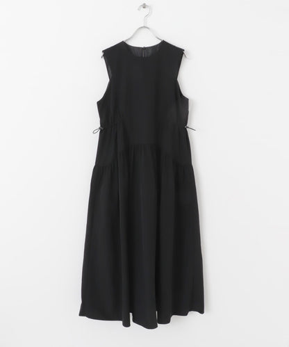 無袖抽繩連衣裙