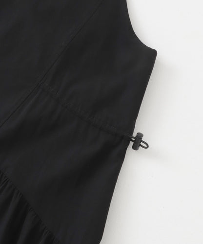 無袖抽繩連衣裙