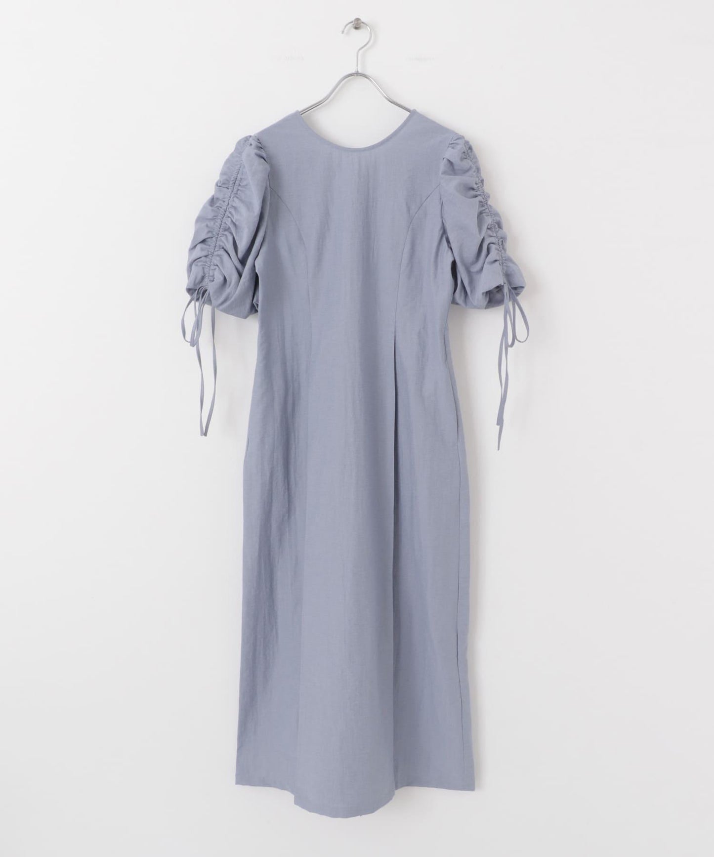 2尺碼可選抽繩袖連衣裙