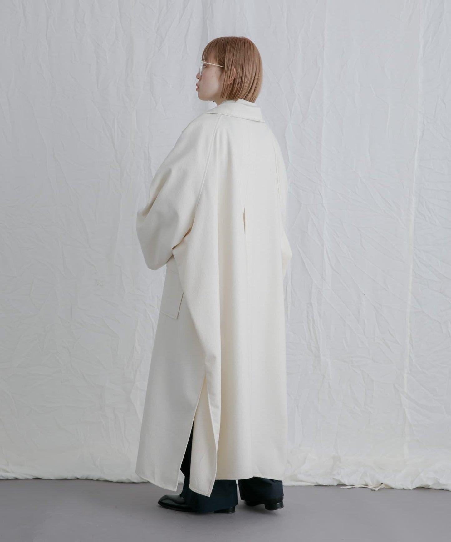 立領圈圈呢大衣