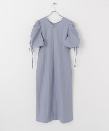 2尺碼可選抽繩袖連衣裙