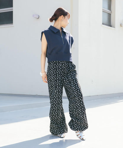 花卉印花抽繩褲