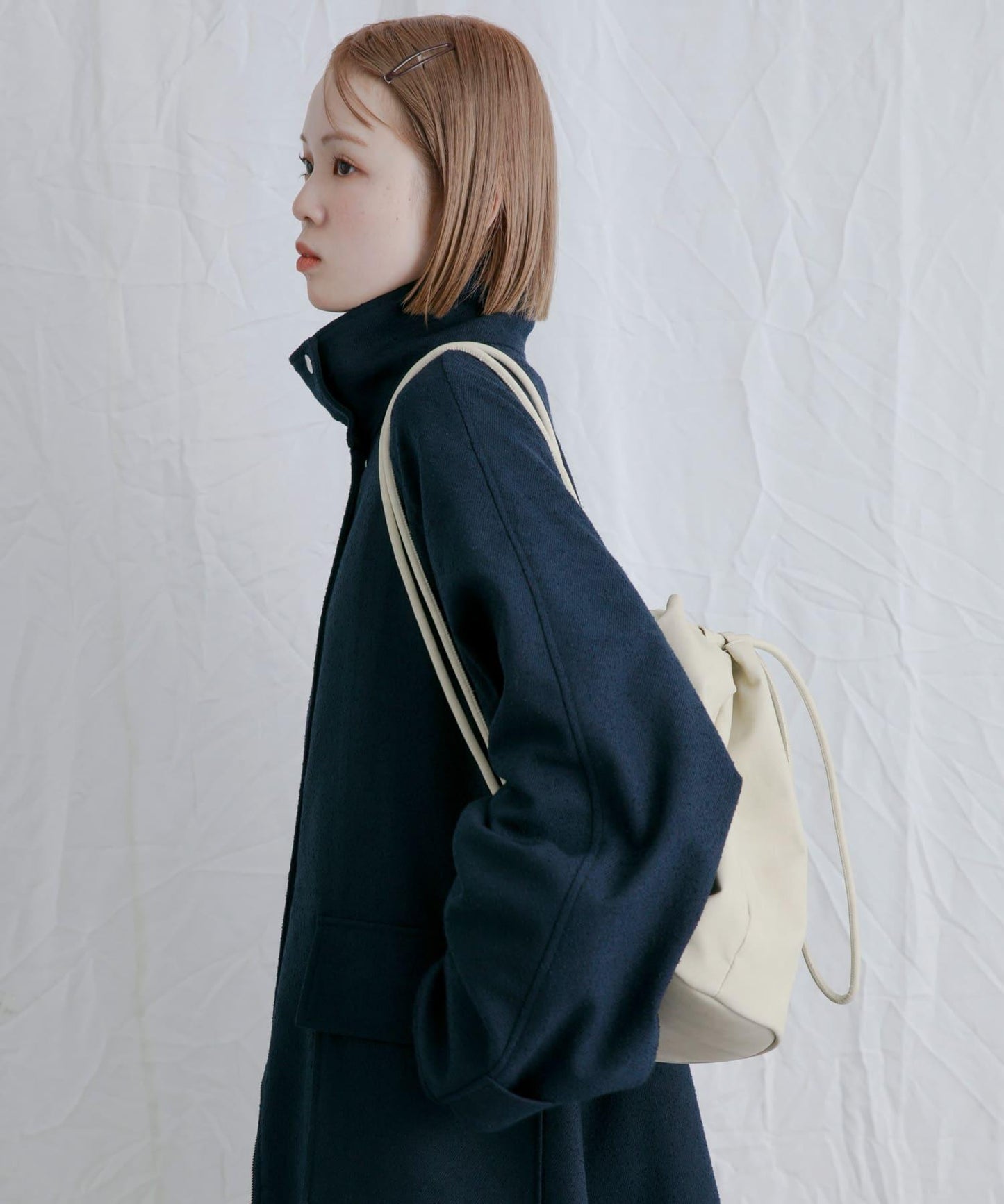 立領圈圈呢大衣