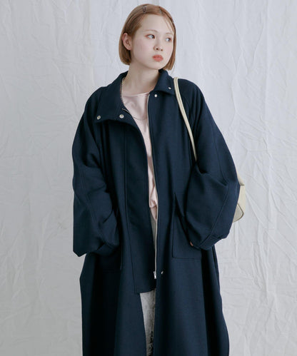 立領圈圈呢大衣