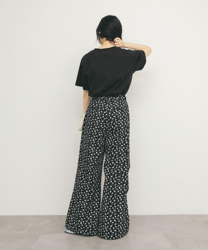 花卉印花抽繩褲