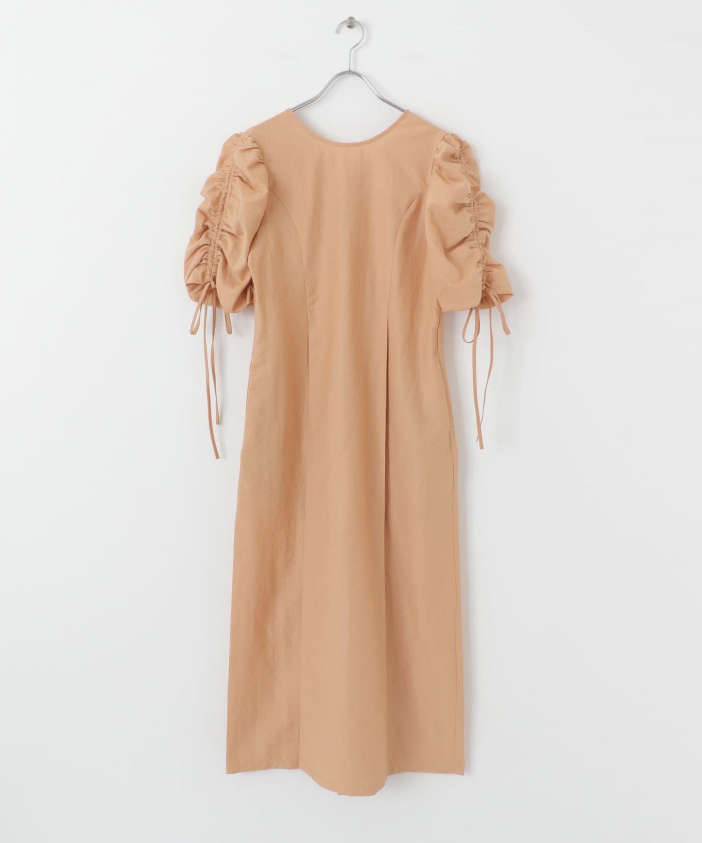 2尺碼可選抽繩袖連衣裙