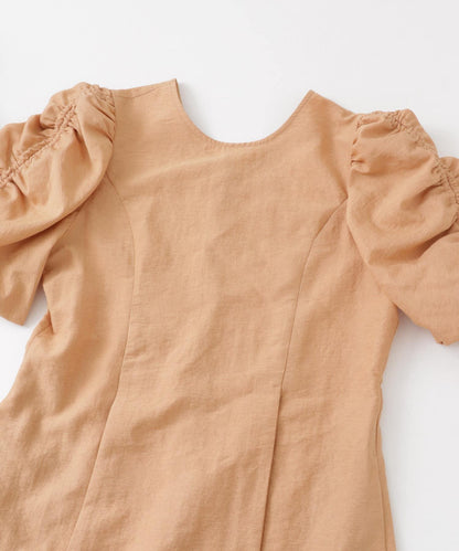 2尺碼可選抽繩袖連衣裙