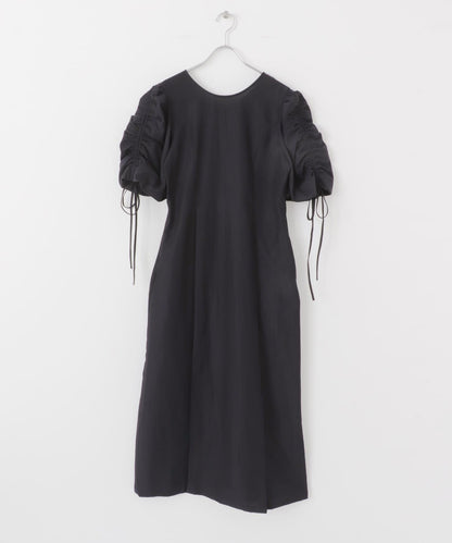 2尺碼可選抽繩袖連衣裙