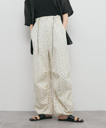 花卉印花抽繩褲