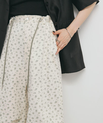 花卉印花抽繩褲