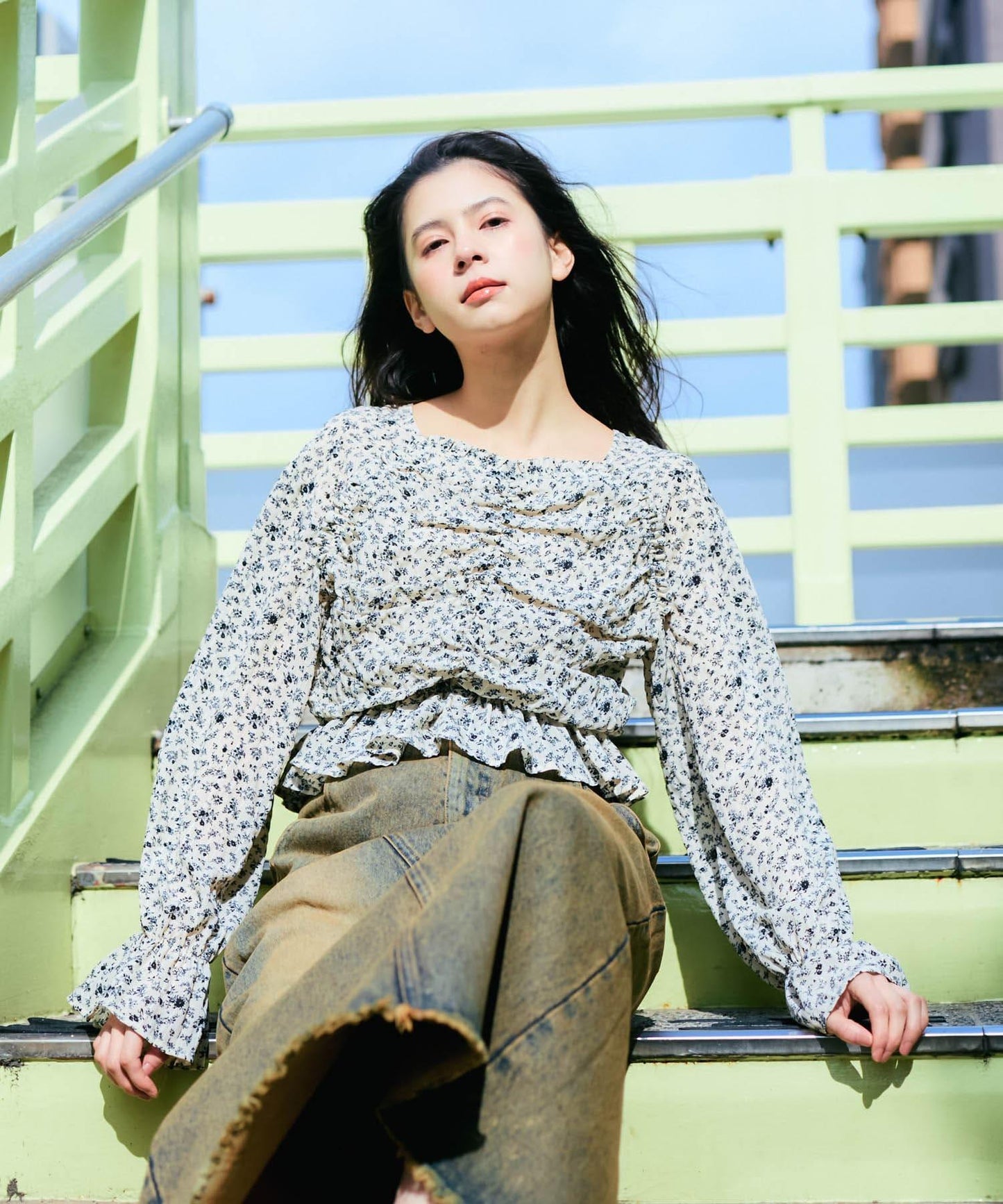 花卉印花吊帶背心上衣