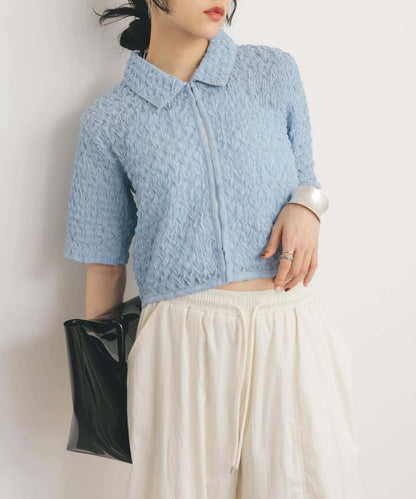 爆米花短款襯衫