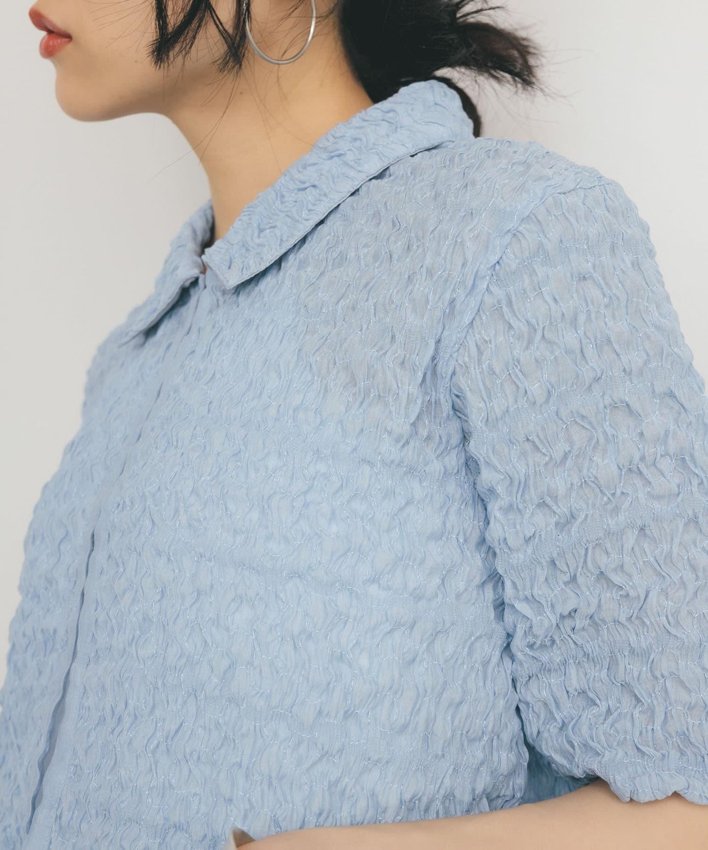 爆米花短款襯衫