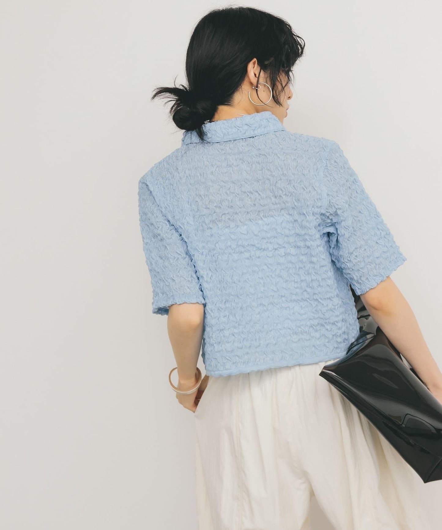 爆米花短款襯衫