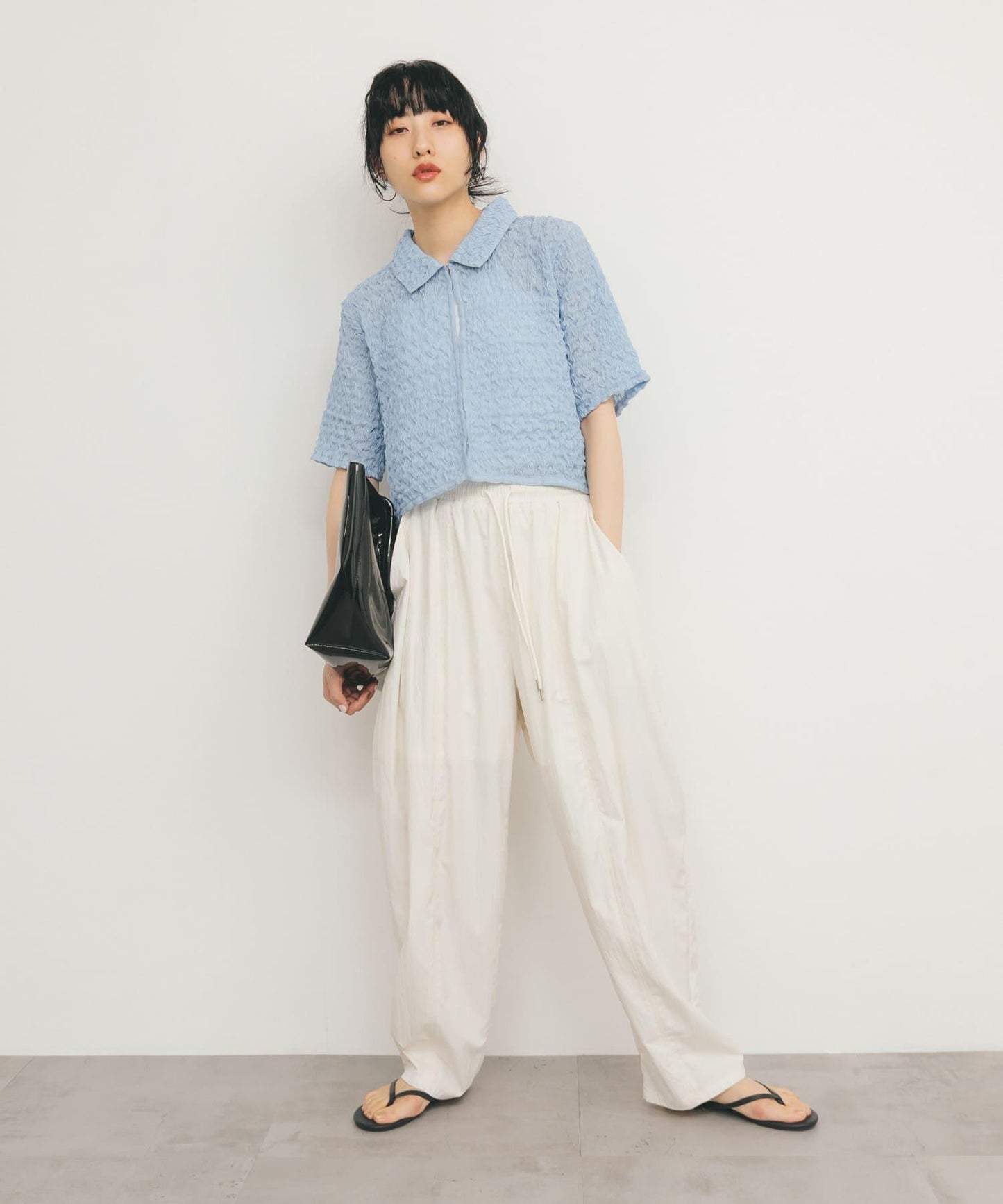 爆米花短款襯衫