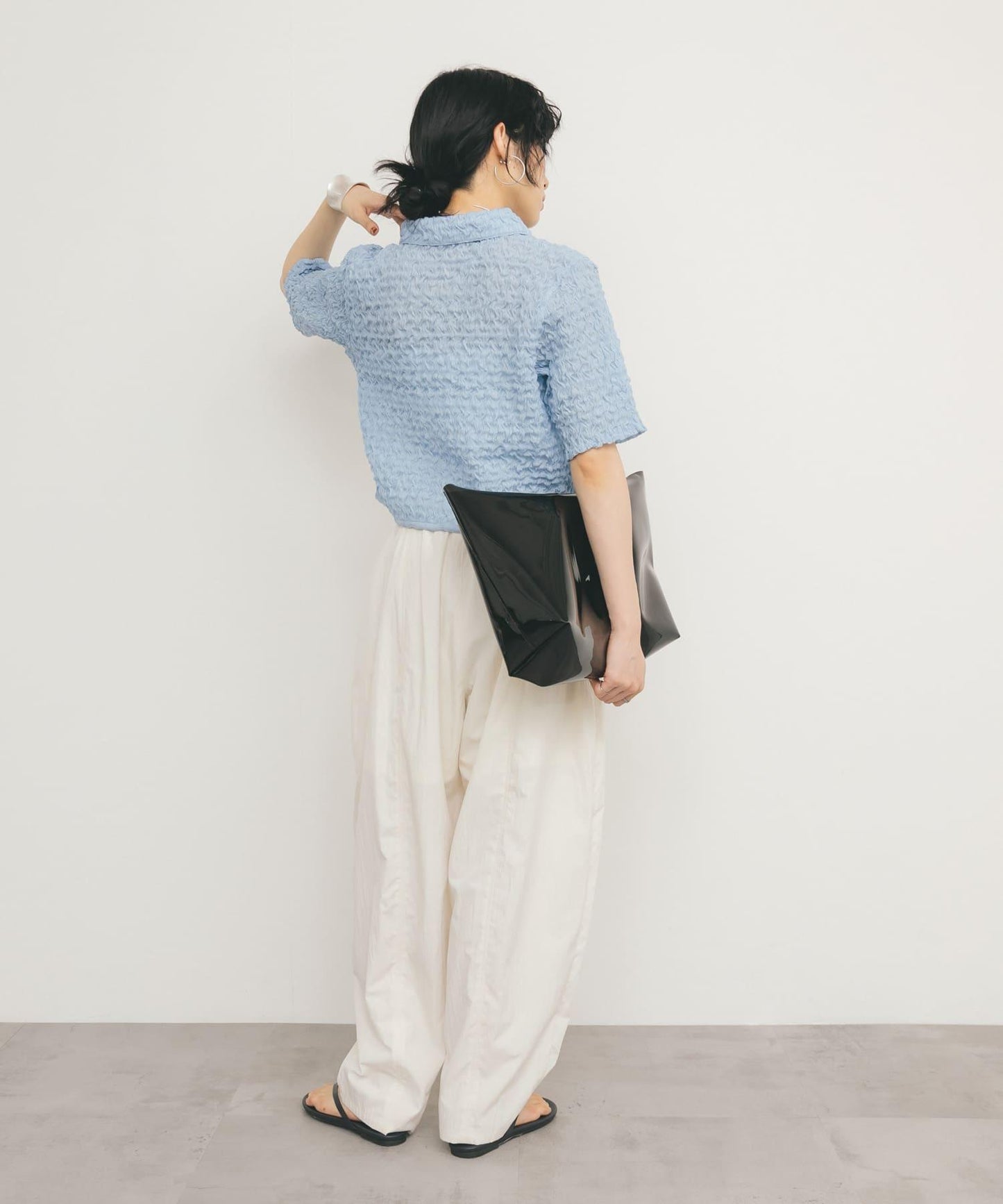 爆米花短款襯衫