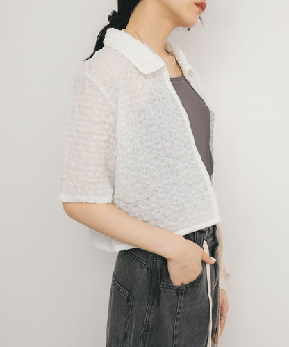 爆米花短款襯衫